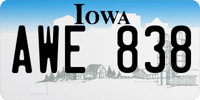 IA license plate AWE838