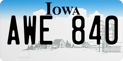 IA license plate AWE840
