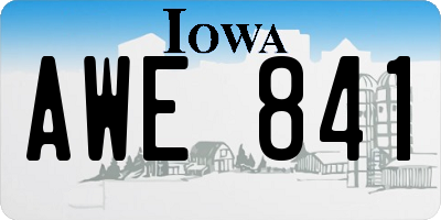 IA license plate AWE841