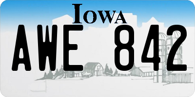 IA license plate AWE842