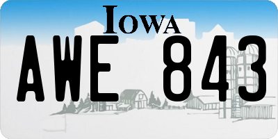 IA license plate AWE843