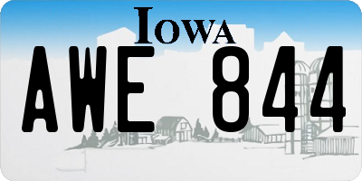 IA license plate AWE844