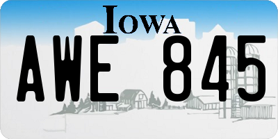 IA license plate AWE845