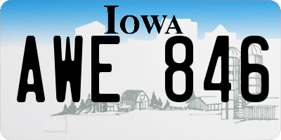 IA license plate AWE846