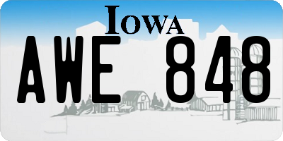 IA license plate AWE848