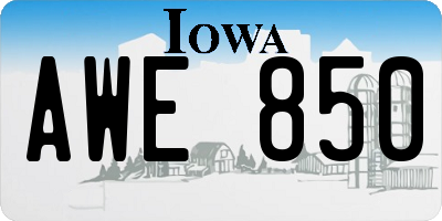 IA license plate AWE850