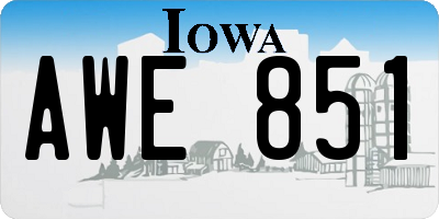IA license plate AWE851