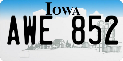IA license plate AWE852