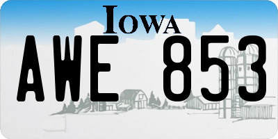 IA license plate AWE853