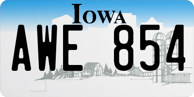 IA license plate AWE854