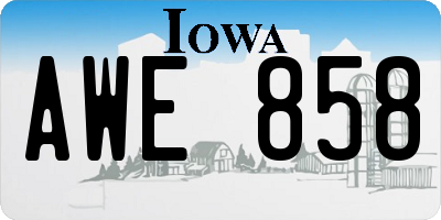 IA license plate AWE858