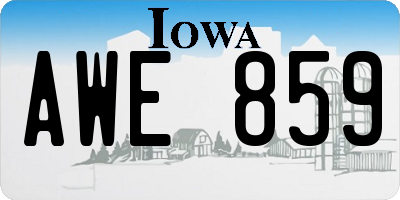IA license plate AWE859