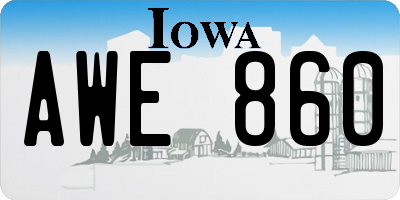 IA license plate AWE860
