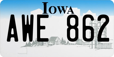 IA license plate AWE862