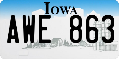 IA license plate AWE863