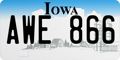 IA license plate AWE866