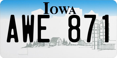 IA license plate AWE871