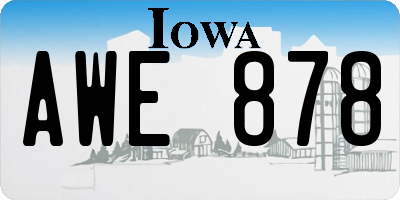 IA license plate AWE878