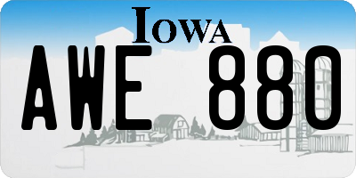 IA license plate AWE880