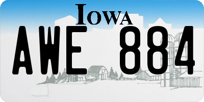 IA license plate AWE884