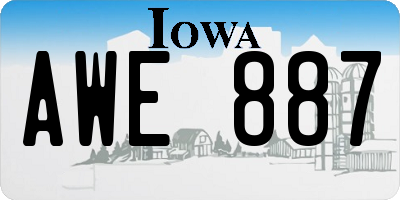 IA license plate AWE887