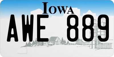 IA license plate AWE889