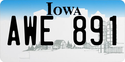 IA license plate AWE891