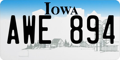 IA license plate AWE894