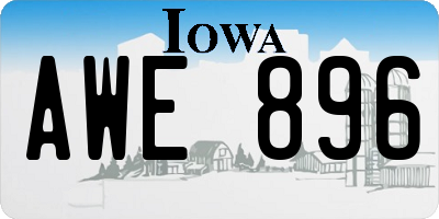IA license plate AWE896