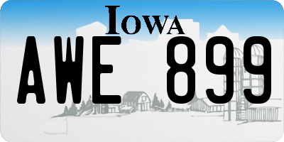 IA license plate AWE899
