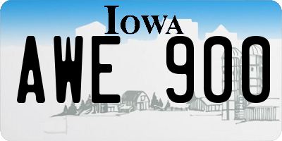 IA license plate AWE900