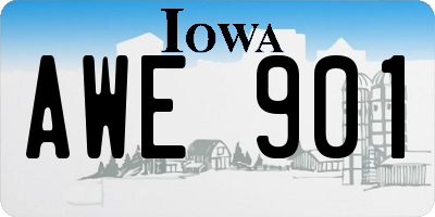 IA license plate AWE901