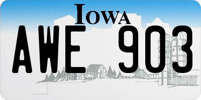 IA license plate AWE903