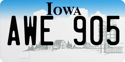 IA license plate AWE905