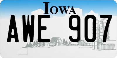 IA license plate AWE907