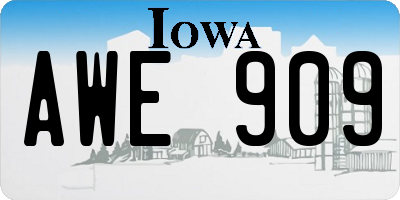 IA license plate AWE909