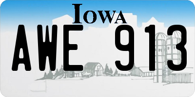 IA license plate AWE913