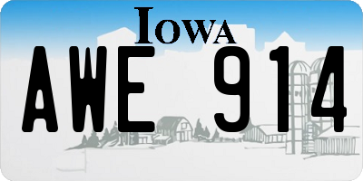 IA license plate AWE914