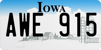 IA license plate AWE915