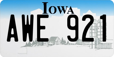 IA license plate AWE921