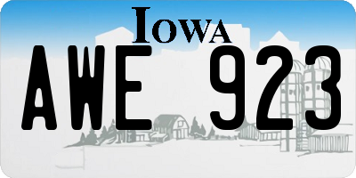 IA license plate AWE923