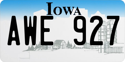 IA license plate AWE927