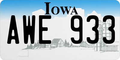 IA license plate AWE933