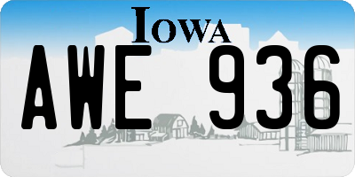IA license plate AWE936