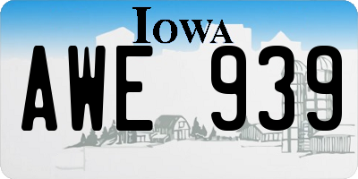 IA license plate AWE939