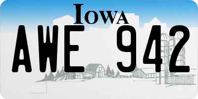 IA license plate AWE942