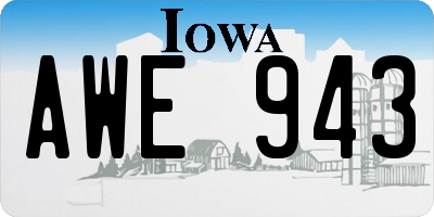 IA license plate AWE943