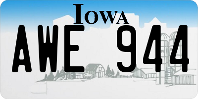 IA license plate AWE944
