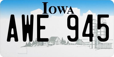 IA license plate AWE945