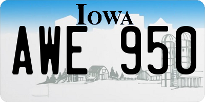 IA license plate AWE950